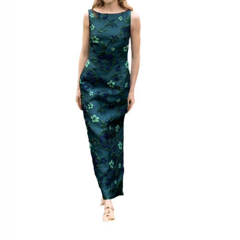 Elegant Green Floral Maxi Dress